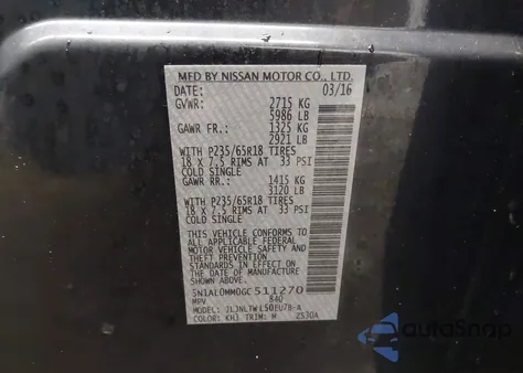 2016 Infiniti Qx60 из США, поврежденный, VIN 5N1AL0MM0GC511270